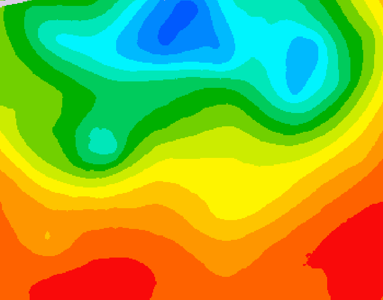 GDPS 500 millibar geopotential height 024 hour forecast chart for Canada based on 2025/07/08 1200Z data