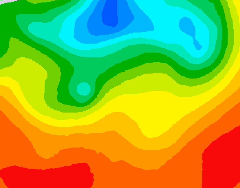 GDPS 500 millibar geopotential height 036 hour forecast chart for Canada based on 2025/07/08 1200Z data