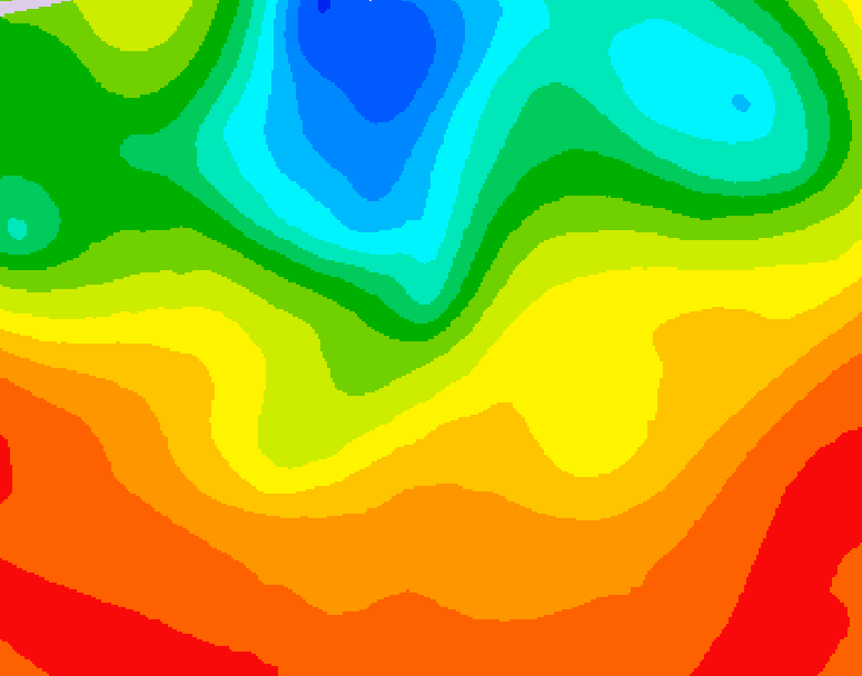 GDPS 500 millibar geopotential height 060 hour forecast chart for Canada based on 2025/07/08 1200Z data