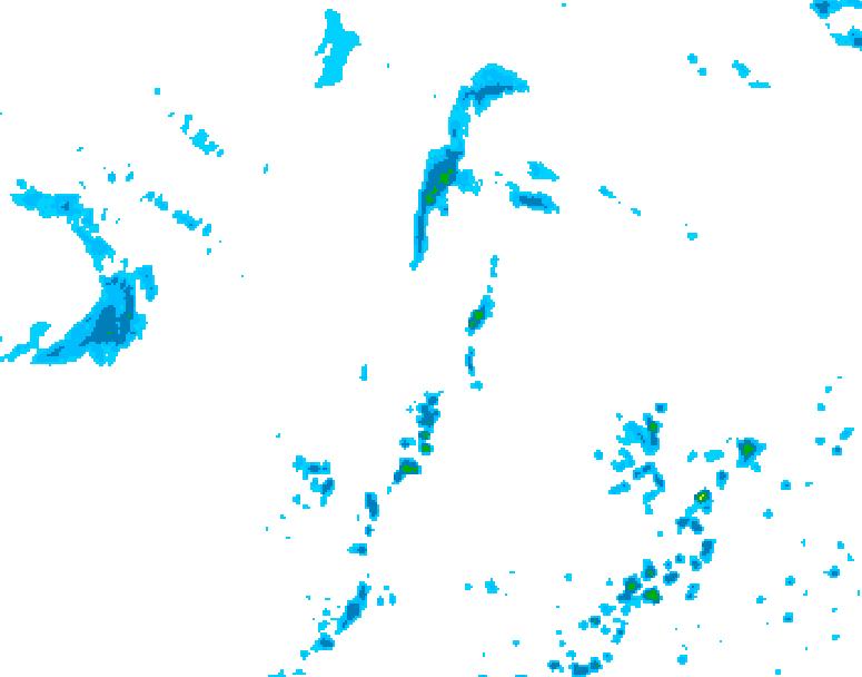 GDPS precipitation 060 hour forecast chart for Canada based on 2025/07/08 1200Z data