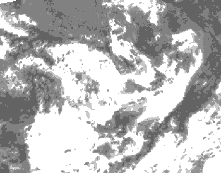 GDPS total cloud 012 hour forecast chart for Canada based on 2025/07/08 0000Z data