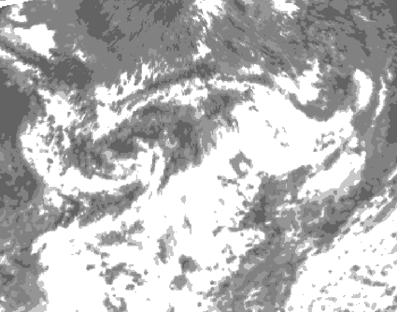 GDPS total cloud 048 hour forecast chart for Canada based on 2025/07/08 0000Z data