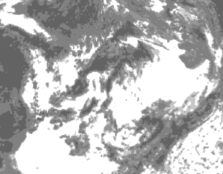 GDPS total cloud 060 hour forecast chart for Canada based on 2025/07/08 0000Z data