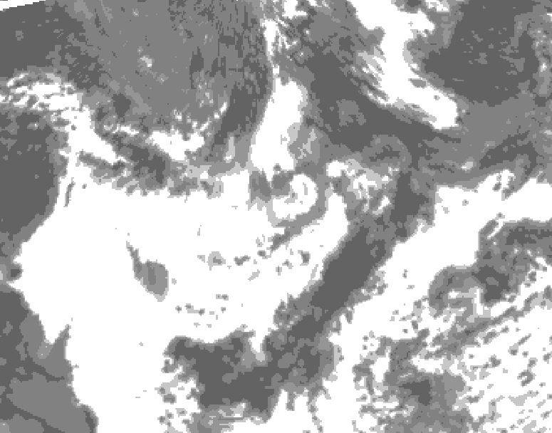 GDPS total cloud 204 hour forecast chart for Canada based on 2025/07/08 0000Z data
