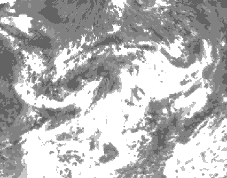 GDPS total cloud 036 hour forecast chart for Canada based on 2025/07/08 1200Z data
