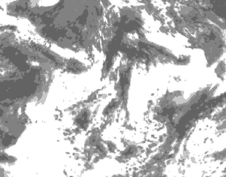 GDPS total cloud 060 hour forecast chart for Canada based on 2025/07/08 1200Z data