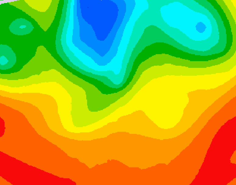GDPS 500 millibar geopotential height 048 hour forecast chart for Canada based on 2025/07/09 0000Z data