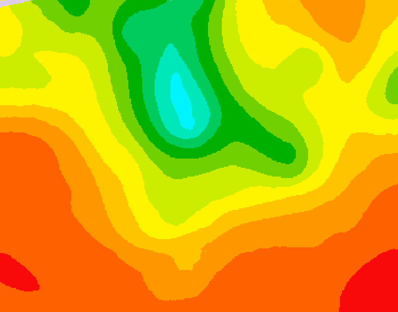 GDPS 500 millibar geopotential height 180 hour forecast chart for Canada based on 2025/07/09 0000Z data
