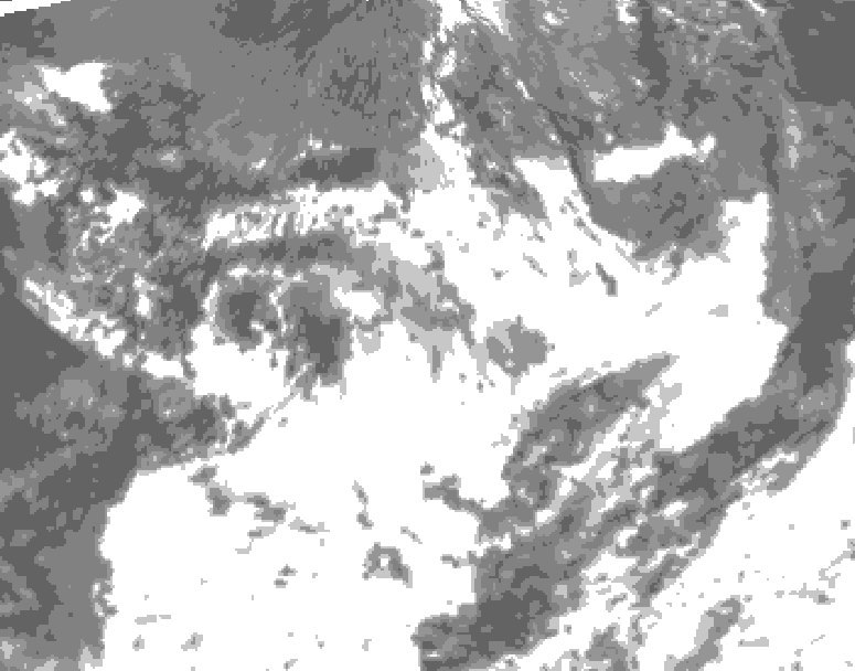 GDPS total cloud 012 hour forecast chart for Canada based on 2025/07/09 0000Z data
