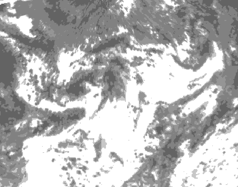 GDPS total cloud 024 hour forecast chart for Canada based on 2025/07/09 0000Z data
