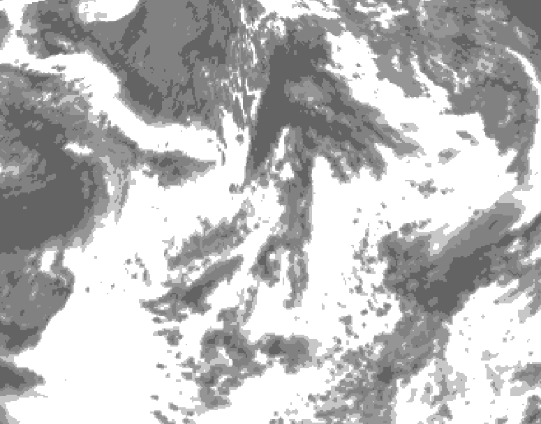 GDPS total cloud 048 hour forecast chart for Canada based on 2025/07/09 0000Z data