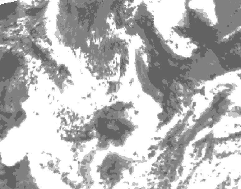 GDPS total cloud 168 hour forecast chart for Canada based on 2025/07/09 0000Z data