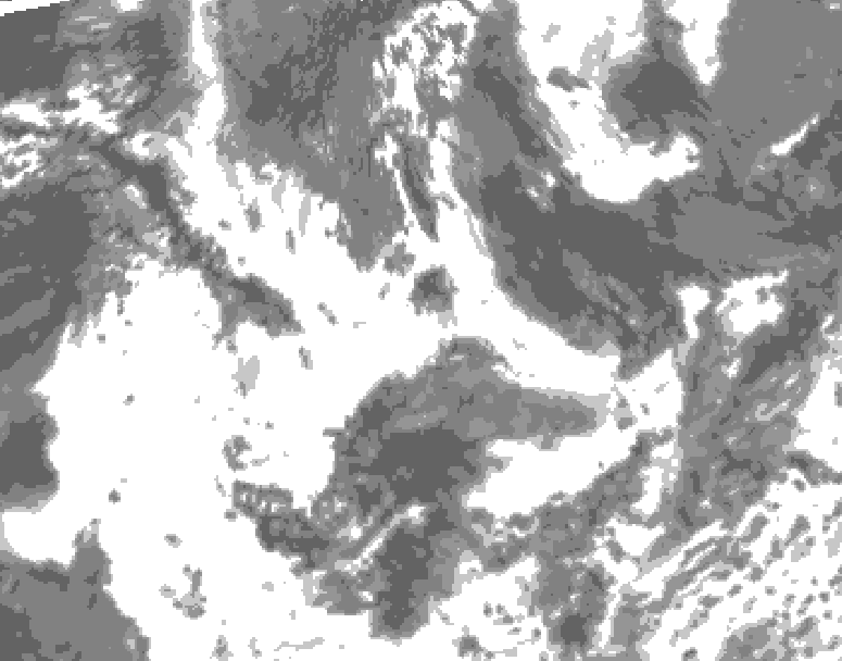 GDPS total cloud 180 hour forecast chart for Canada based on 2025/07/09 0000Z data