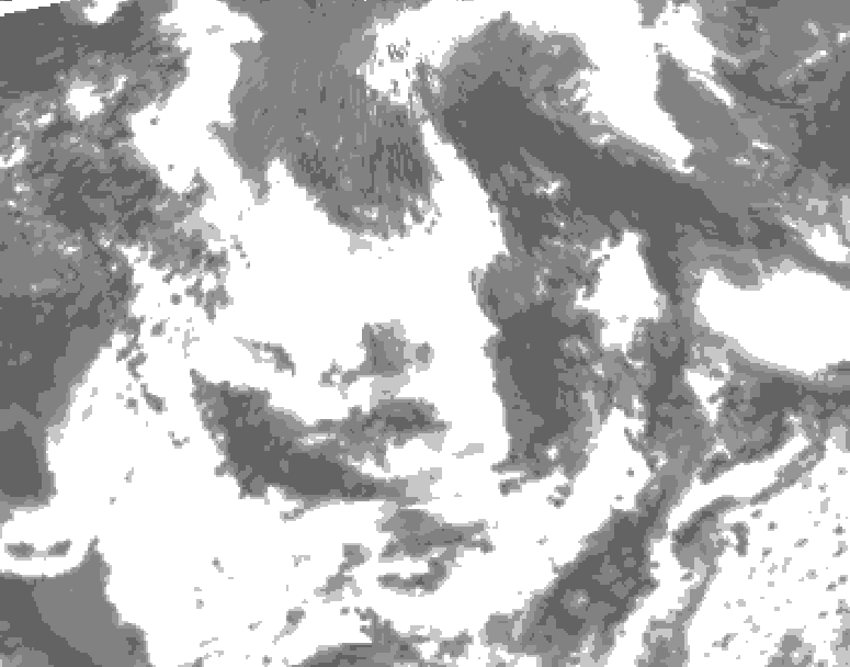 GDPS total cloud 144 hour forecast chart for Canada based on 2025/07/09 1200Z data