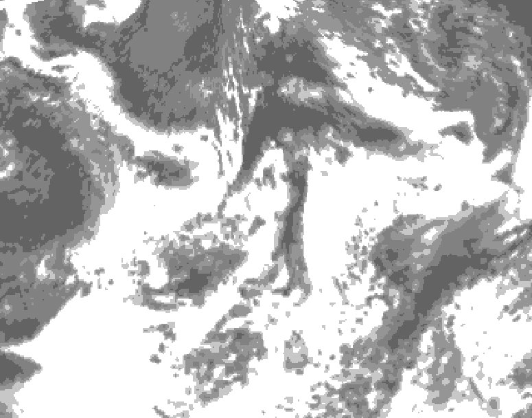 GDPS total cloud 024 hour forecast chart for Canada based on 2025/07/10 0000Z data