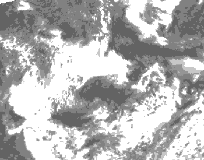 GDPS total cloud 144 hour forecast chart for Canada based on 2025/07/10 0000Z data