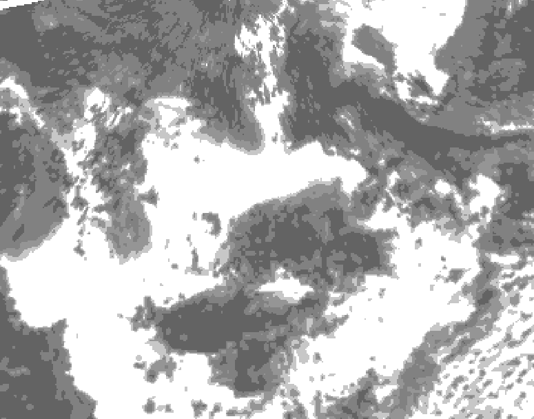GDPS total cloud 156 hour forecast chart for Canada based on 2025/07/10 0000Z data