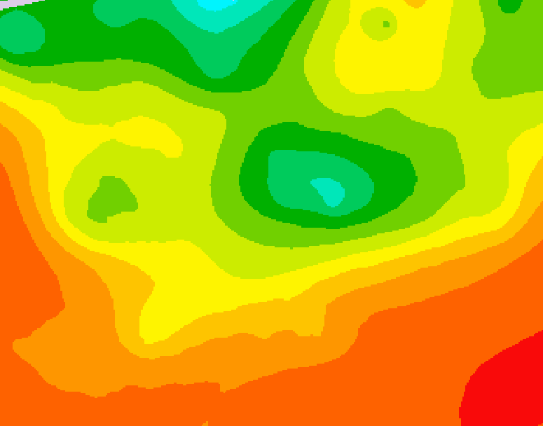 GDPS 500 millibar geopotential height 132 hour forecast chart for Canada based on 2025/07/11 0000Z data