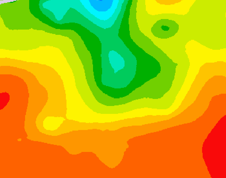 GDPS 500 millibar geopotential height 096 hour forecast chart for Canada based on 2025/07/11 1200Z data