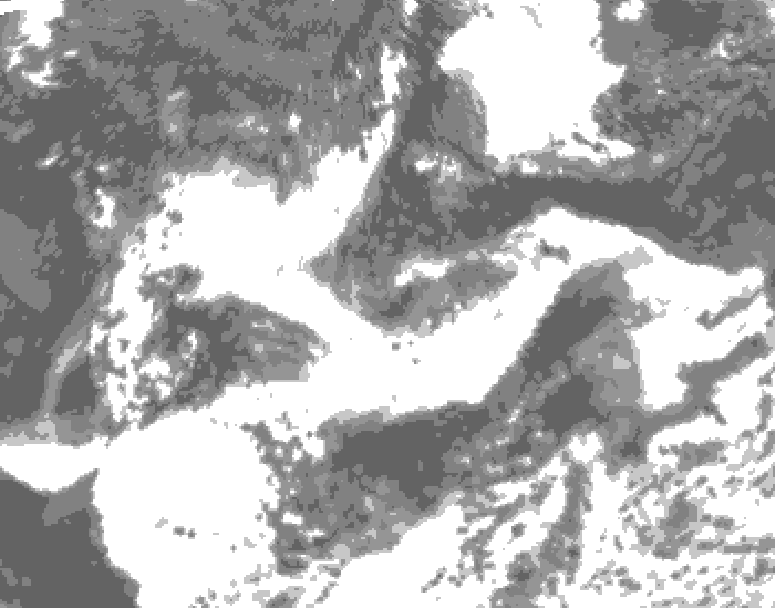 GDPS total cloud 156 hour forecast chart for Canada based on 2025/07/11 0000Z data