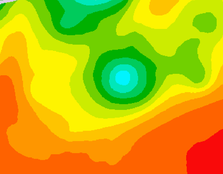 GDPS 500 millibar geopotential height 096 hour forecast chart for Canada based on 2025/07/12 1200Z data
