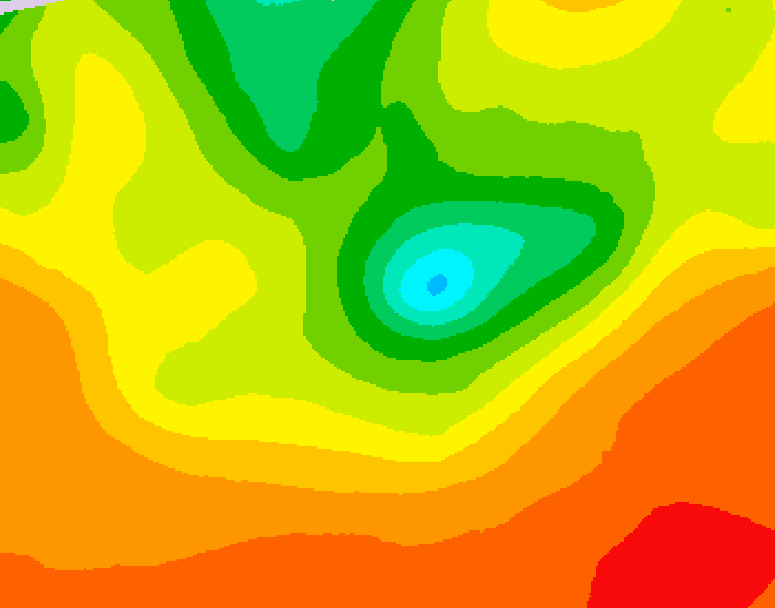 GDPS 500 millibar geopotential height 120 hour forecast chart for Canada based on 2025/07/12 1200Z data