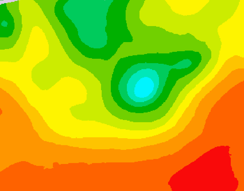 GDPS 500 millibar geopotential height 132 hour forecast chart for Canada based on 2025/07/12 1200Z data