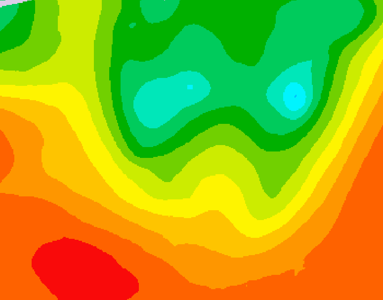 GDPS 500 millibar geopotential height 222 hour forecast chart for Canada based on 2025/07/12 1200Z data