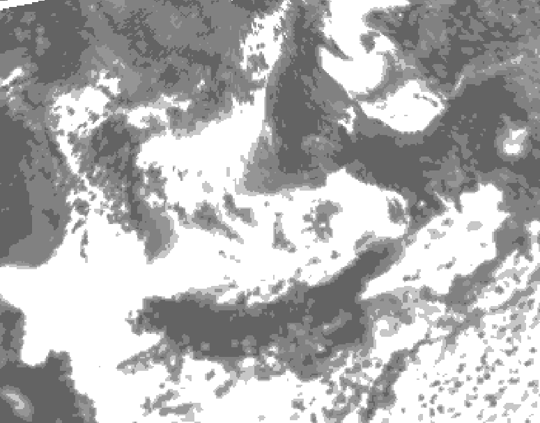 GDPS total cloud 108 hour forecast chart for Canada based on 2025/07/12 0000Z data