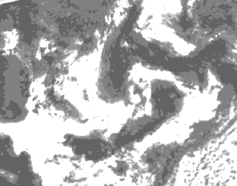 GDPS total cloud 096 hour forecast chart for Canada based on 2025/07/12 1200Z data