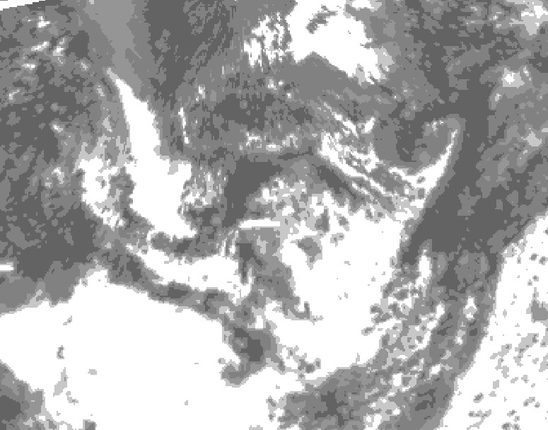 GDPS total cloud 222 hour forecast chart for Canada based on 2025/07/12 1200Z data
