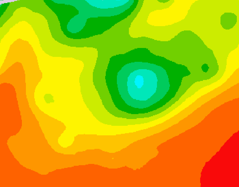 GDPS 500 millibar geopotential height 072 hour forecast chart for Canada based on 2025/07/13 1200Z data