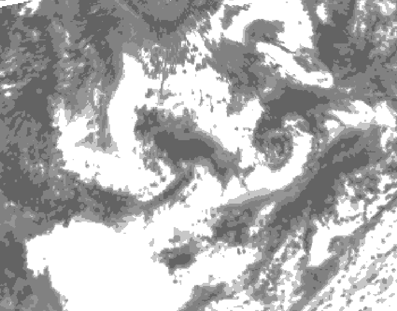 GDPS total cloud 210 hour forecast chart for Canada based on 2025/07/13 0000Z data