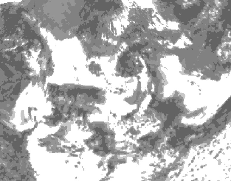 GDPS total cloud 222 hour forecast chart for Canada based on 2025/07/13 1200Z data