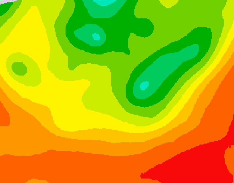 GDPS 500 millibar geopotential height 096 hour forecast chart for Canada based on 2025/07/14 0000Z data