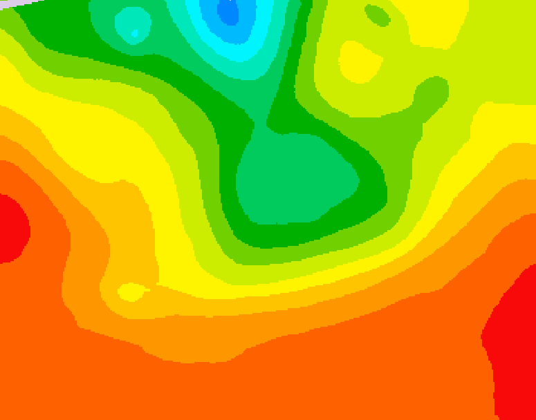 GDPS 500 millibar geopotential height 024 hour forecast chart for Canada based on 2025/07/14 1200Z data