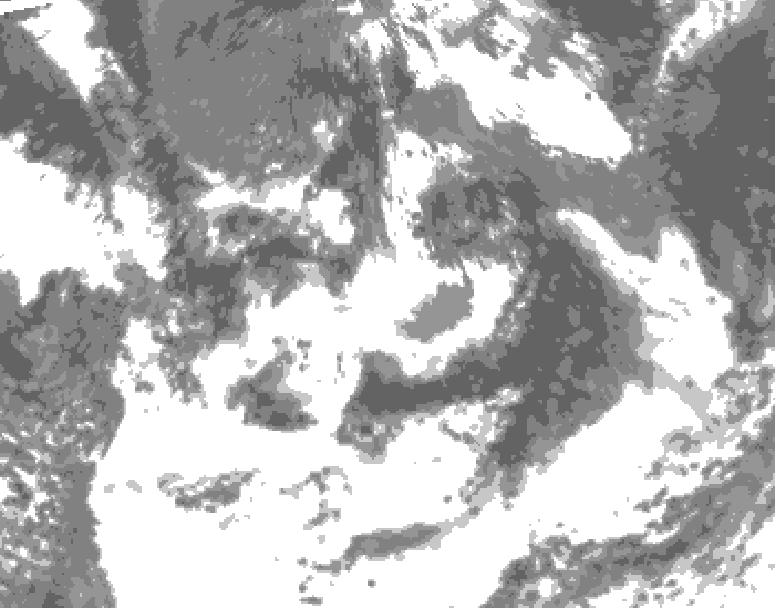 GDPS total cloud 234 hour forecast chart for Canada based on 2025/07/14 0000Z data