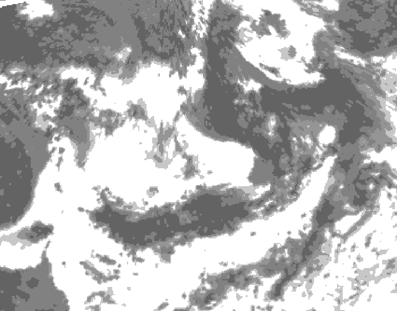 GDPS total cloud 024 hour forecast chart for Canada based on 2025/07/14 1200Z data
