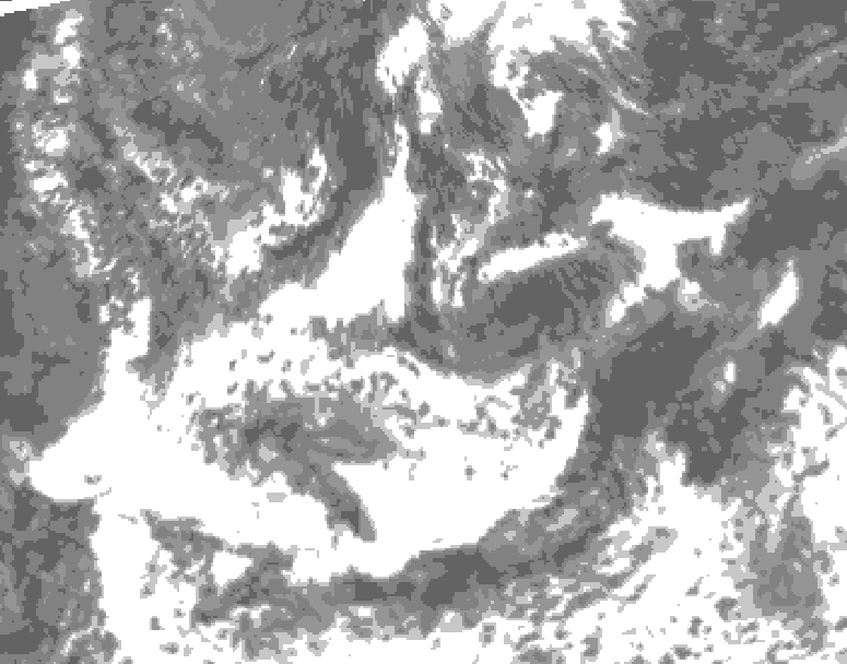 GDPS total cloud 084 hour forecast chart for Canada based on 2025/07/14 1200Z data