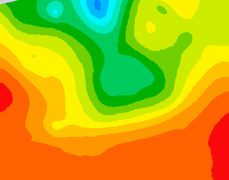 GDPS 500 millibar geopotential height 012 hour forecast chart for Canada based on 2025/07/15 0000Z data