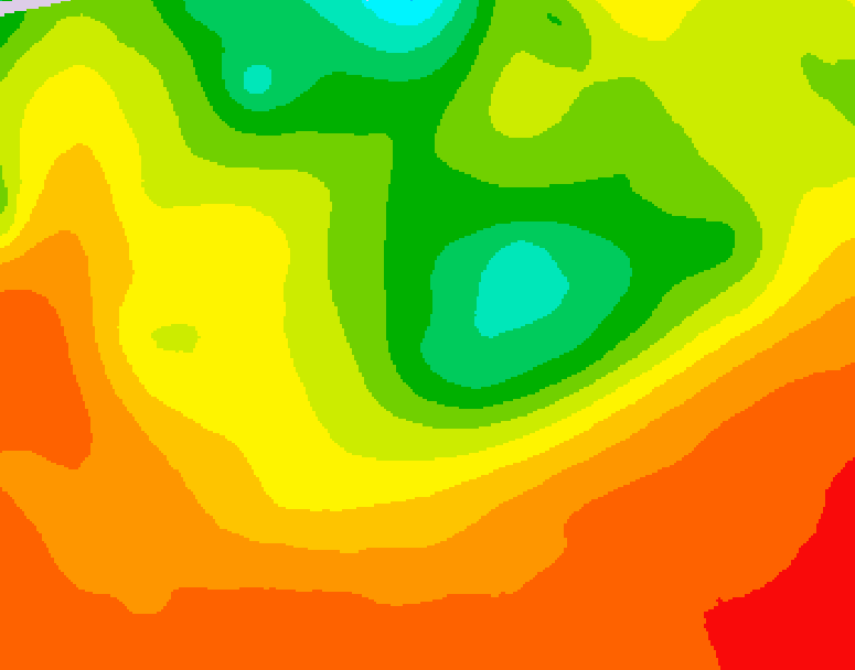 GDPS 500 millibar geopotential height 036 hour forecast chart for Canada based on 2025/07/15 0000Z data