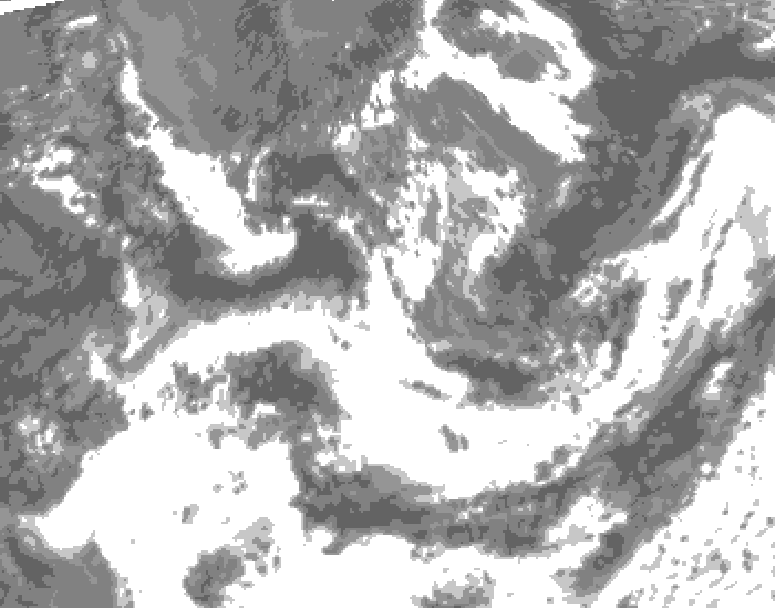 GDPS total cloud 138 hour forecast chart for Canada based on 2025/07/15 0000Z data