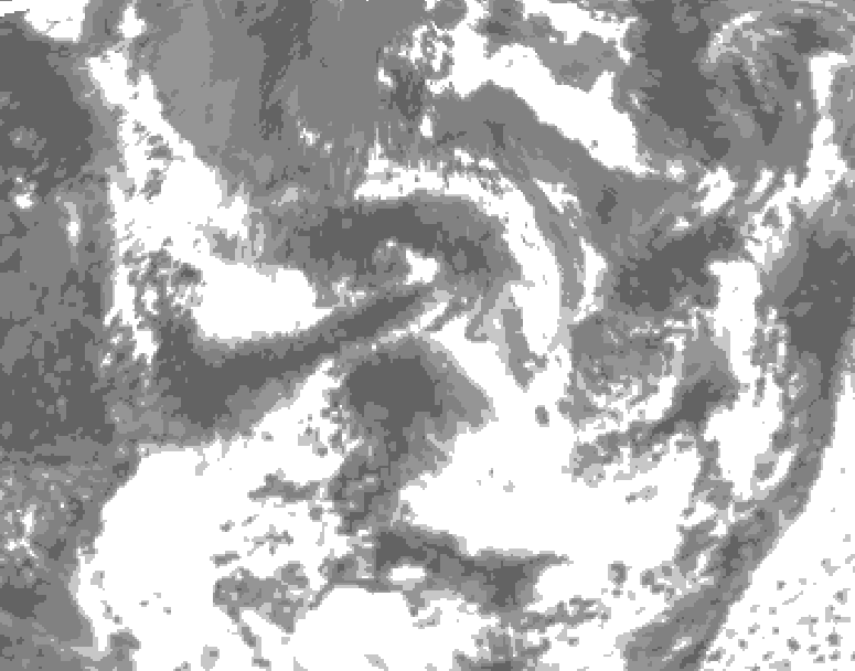 GDPS total cloud 162 hour forecast chart for Canada based on 2025/07/15 0000Z data
