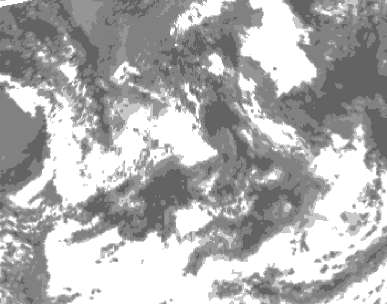 GDPS total cloud 210 hour forecast chart for Canada based on 2025/07/15 0000Z data