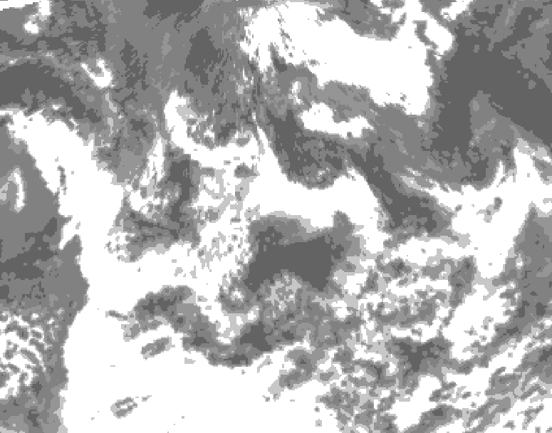 GDPS total cloud 234 hour forecast chart for Canada based on 2025/07/15 0000Z data