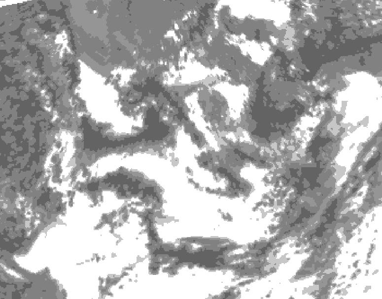 GDPS total cloud 126 hour forecast chart for Canada based on 2025/07/15 1200Z data