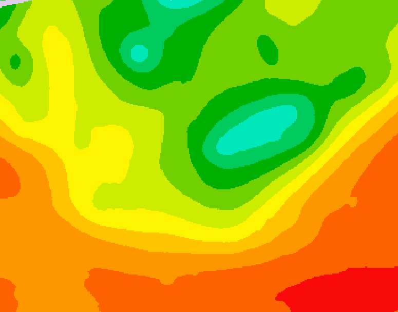 GDPS 500 millibar geopotential height 036 hour forecast chart for Canada based on 2025/07/16 0000Z data