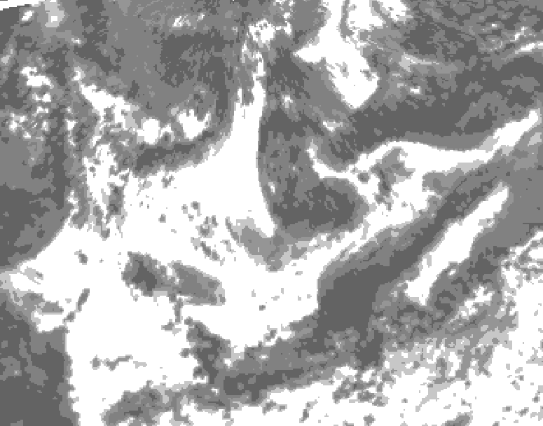 GDPS total cloud 036 hour forecast chart for Canada based on 2025/07/16 0000Z data