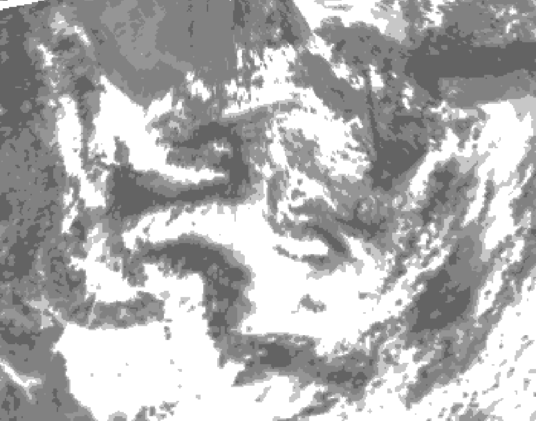 GDPS total cloud 114 hour forecast chart for Canada based on 2025/07/16 0000Z data