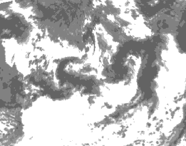 GDPS total cloud 234 hour forecast chart for Canada based on 2025/07/16 0000Z data